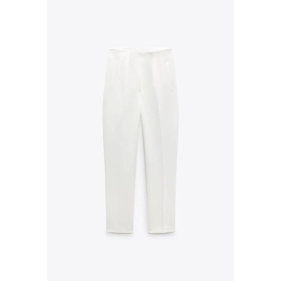 ZARA Women High waisted Cream Pants size L NWT - Picture 5 of 16